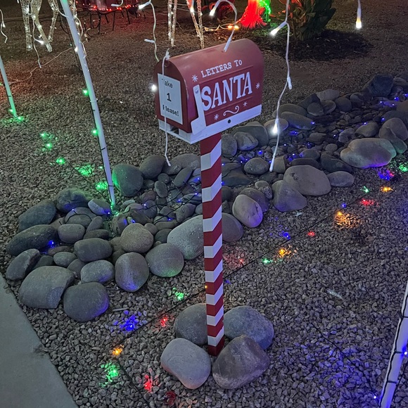 Letters to Santa Metal Mailbox Decorative Christmas Figurine Red by Wondershop - Picture 2 of 11